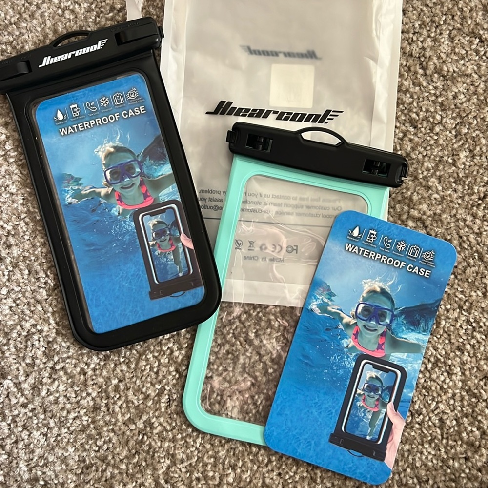 Hieracool Waterproof cases for phone - Teal and Black